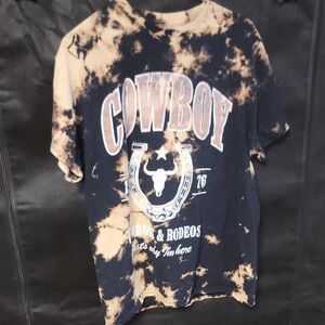 Cowboy Kids Tie-Dye T-Shirt - Black and Tan